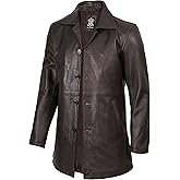 fjackets Leather Jacket Mens - Real Lambskin Leather Jackets for Men Carcoat Style Men's Leather Coats