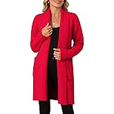 OUKODS Women's Long Sleeve Soft Chunky Knit Sweater Open Front Cardigans Fuzzy Outwear Coat with Pocket