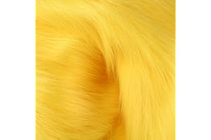 YURDON Faux Fur Fabric Craft Fur for Crafts,Gnomes,Costume,Fursuit,Decoration,60×18 Inch(Half Yard,Yellow)
