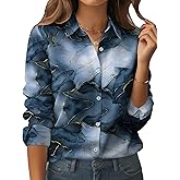 Zeagoo Womens Button Down Shirt Long Sleeve Blouse Business Work Tops Dressy Casual Floral Printed Outfits with Pocket