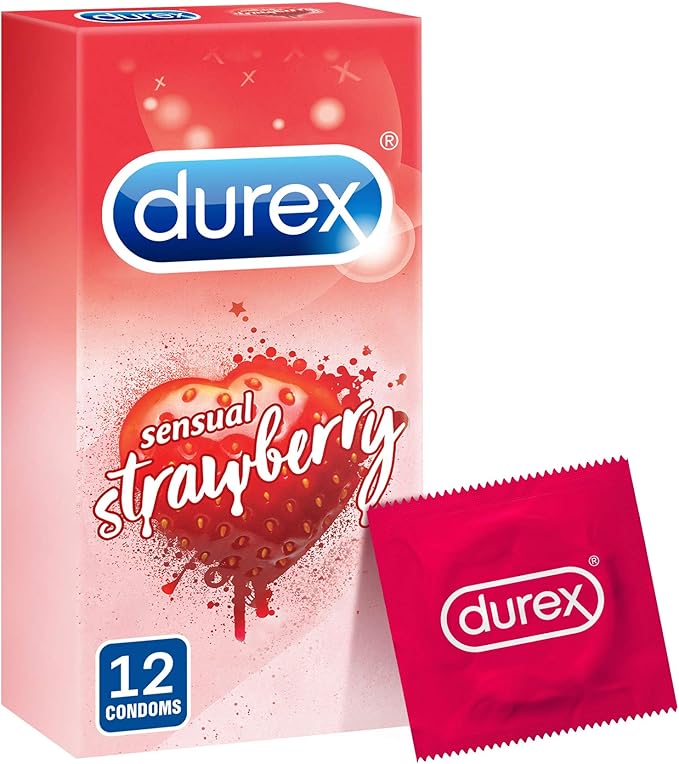 Durex Strawberry Flavored Condoms Pack of 12 Amazon.ae