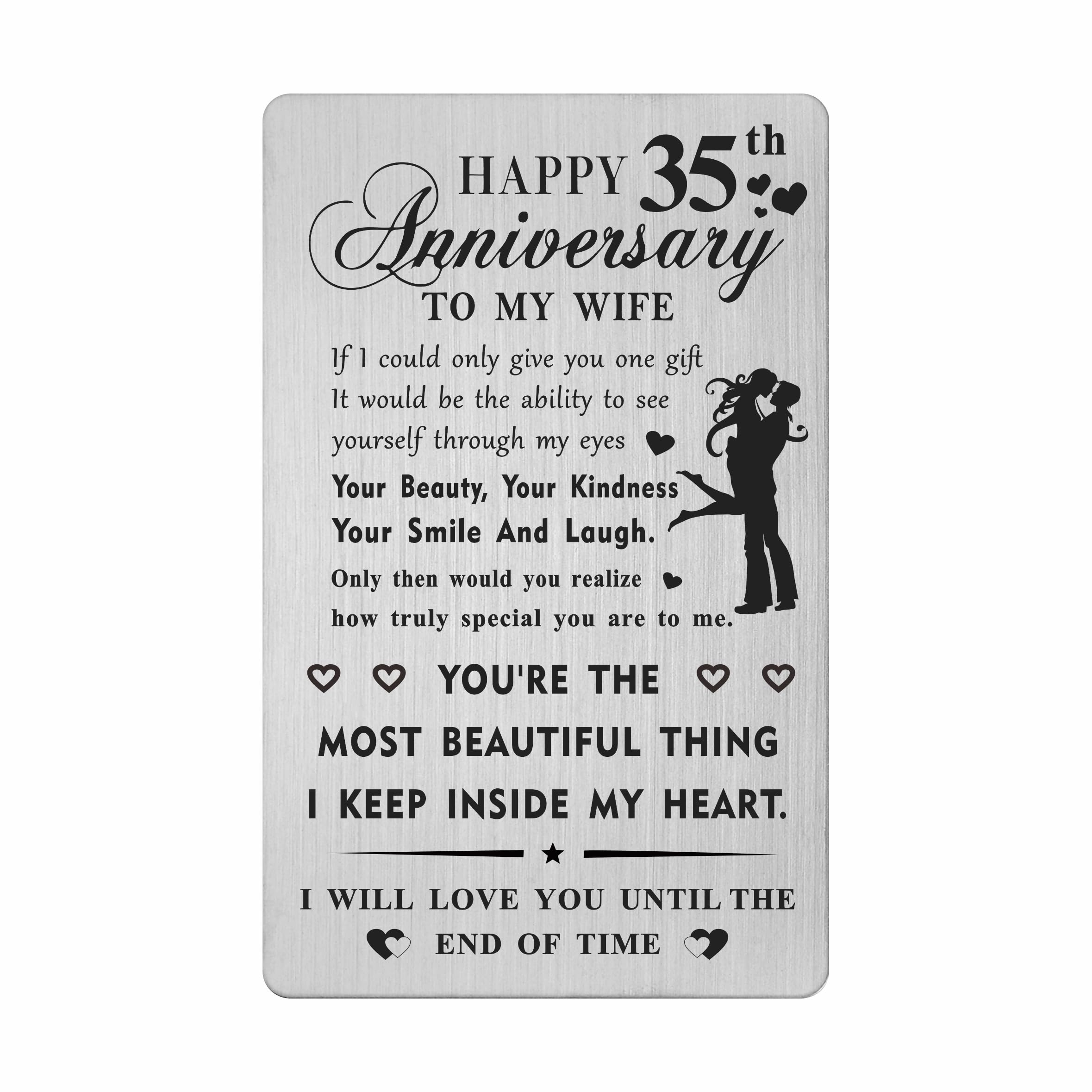 HYHYDHP 35th Wedding Anniversary Card Gifts for Wife - Happy 35 Year Anniversary Card for Her Women