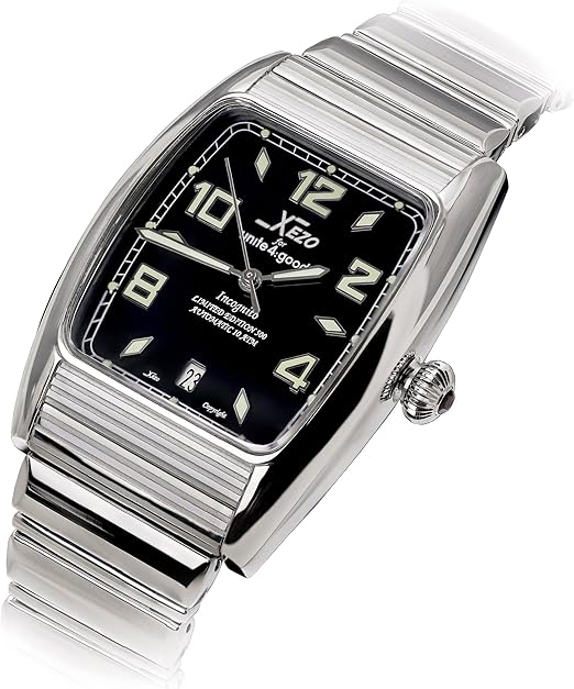 Xezo Incognito Men's 10 ATM Water Resistant Tonneau Watch. 9015 Miyota Automatic Movement