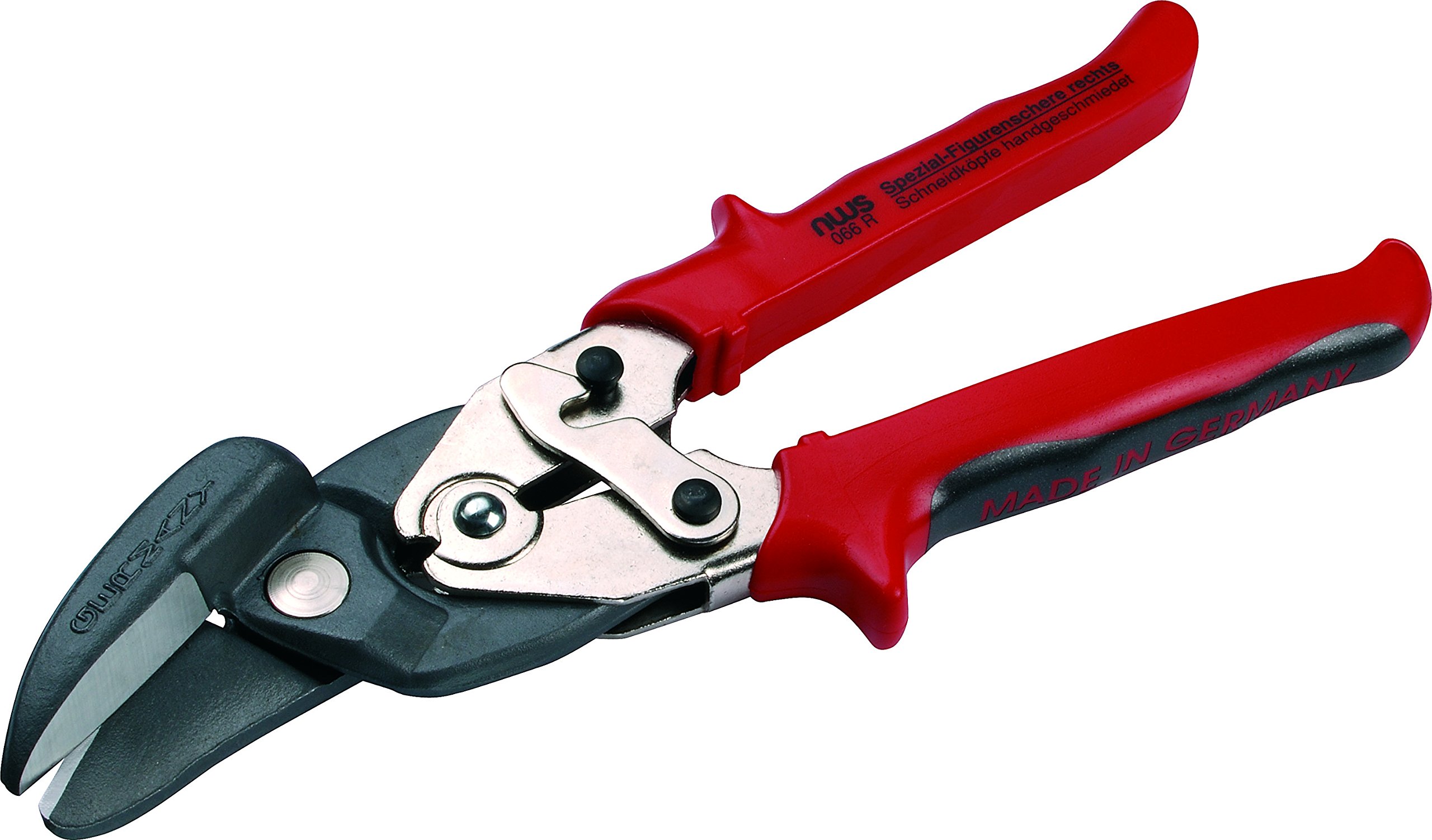 NWS 066L-15-250-SB Universal Lever Tin Snips, Silver/Red