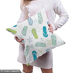 Lunarable Nautical Fabric by The Yard, Flip Flops