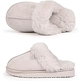 CIOR Boys Girls Memory Foam Slippers Faux Fur Lining Slip-on Clog Indoor Outdoor for Little Kid Big Kid