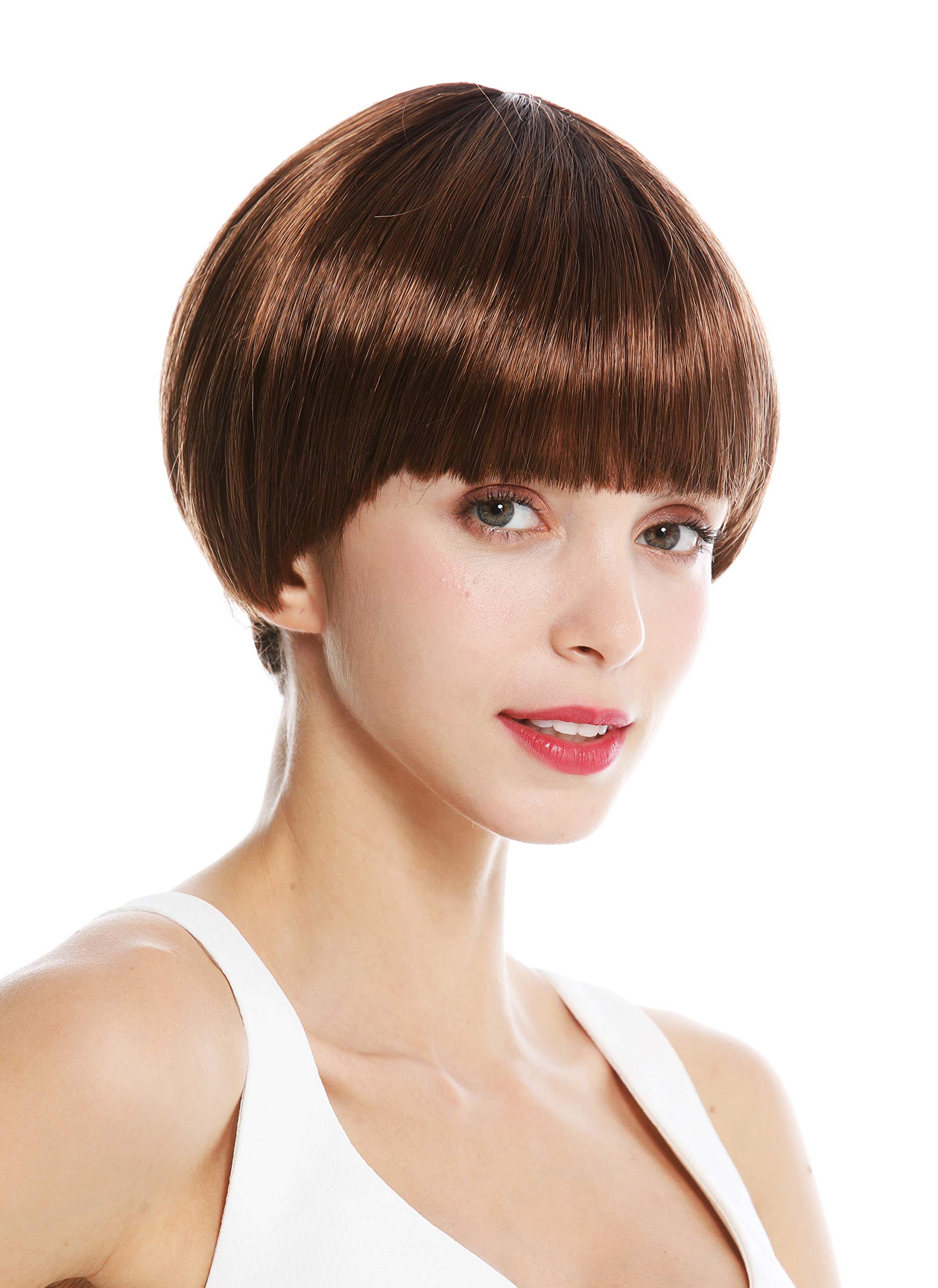WIG ME UP - VK-6 quality women's wig short Page bob ombre fringe brown reddish brown blonde highlighted dark brown hairline