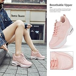 AONEGOLD Women's Platform Sneakers Wedges High Top