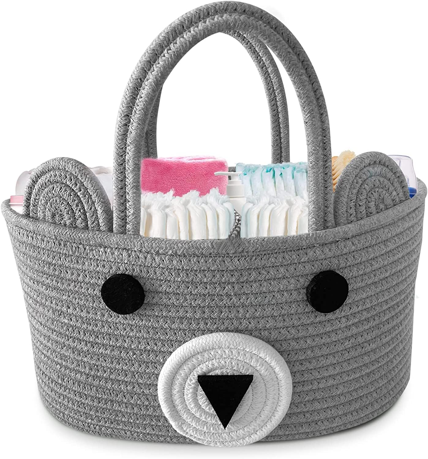 THE SHOPPE Baby Nappy Caddy - Nappy Caddy Organizer for Diapers and Baby Wipes - Grey