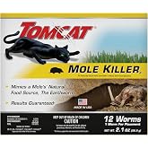 Tomcat Mole Killer(a), 12 Worm Baits | Mimics Natural Food Source, Kills with a Single Feeding, Mole Killer for Lawns and Yards