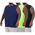 Real Essentials 3 & 5 Pack: Men's Dry-Fit Active Muscle Tank Top - Standard and Big & Tall Sizes (S-5XLT)