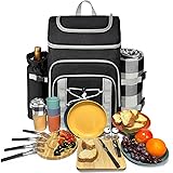 Hap Tim Picnic Basket Backpack for 4 Person with