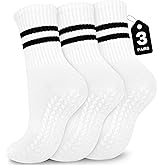 Pilates Socks with Grips for Yoga, Barefoot, Ballet, Barre, Hospital Non Slip Anti Skid Socks for Women and Men