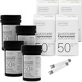 ARKRAY GLUCOCARD Expression Glucose Test Strips, 200 Count, No Coding | Compatible with GLUCOCARD Expression Meter. 0.8uL Sample, 6-Second Results. No Coding Required, Just Insert &amp; Test.
