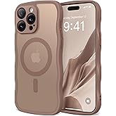 CAPRARO Cute for iPhone 13 Pro Max Case, Compatible with MagSafe, [Curly Wave Edge] [Full Camera Protection] [14 FT Drop Protection] Magnetic Phone Case for 13 Pro Max 6.7 Inch, Brown