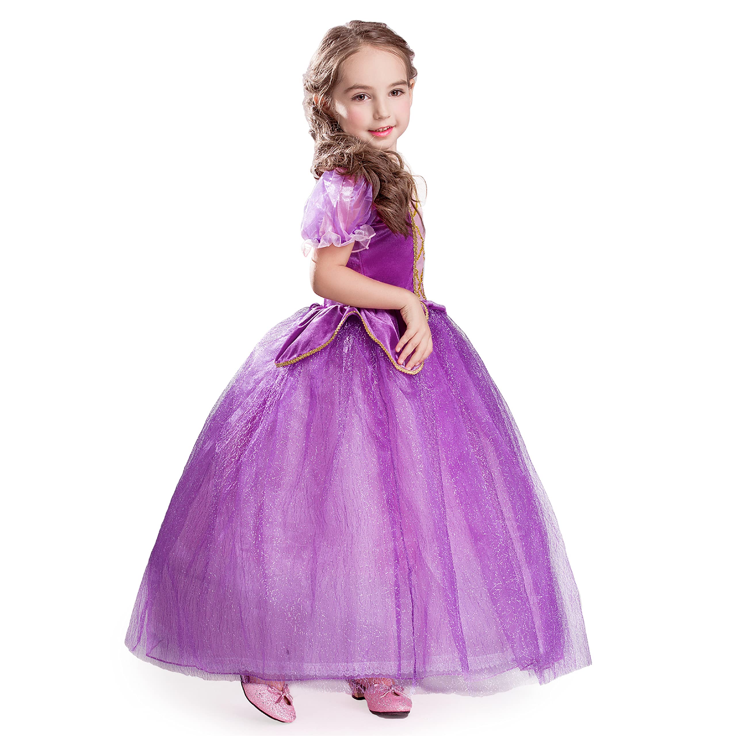 ELSA & ANNA Princess Costumes for Girls - Snow Queen Fancy Dress Up - Girls Dress for Parties, Birthdays, Cosplay, Halloween - 4-5 Years (NW11-RAP)