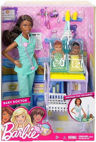 Barbie Careers Baby Doctor Doll Playset, Brunette in Oman Whizz