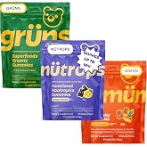 Gr&uuml;ns Greens + Immunity Gummies + N&uuml;trops Mushroom Gummies 3x28