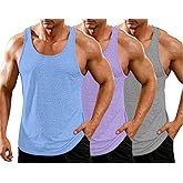 COOFANDY Men's 3 Pack Gym Tank Tops Y-Back Workout Muscle Tee Training Bodybuilding Fitness Sleeveless T Shirts
