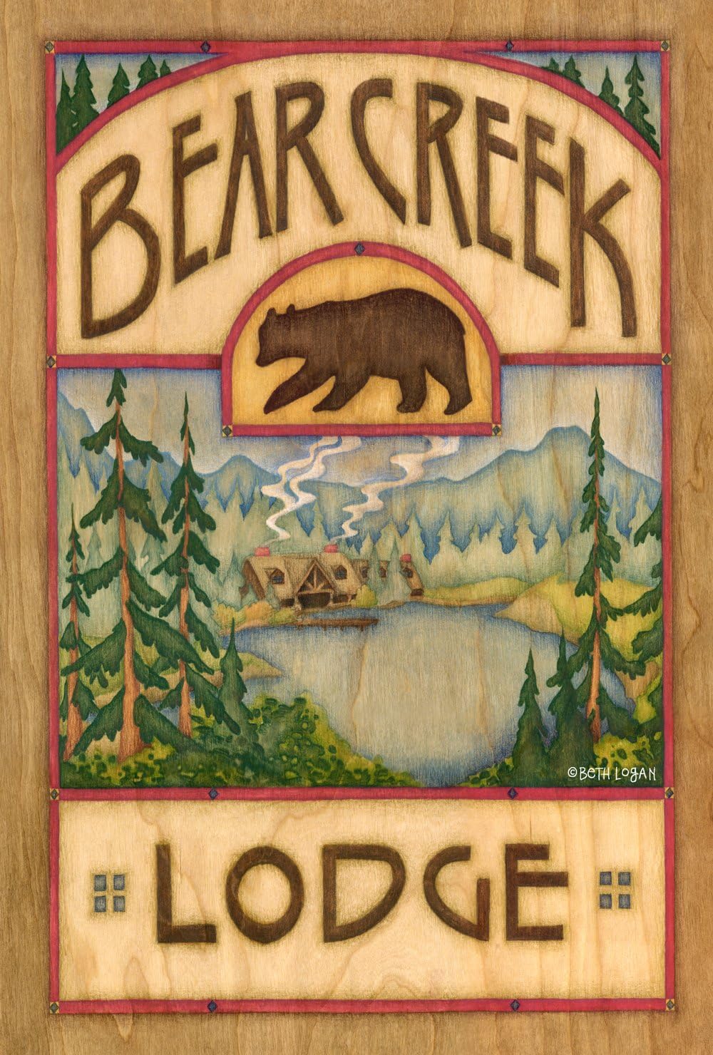 Amazon Com Toland Home Garden Bear Creek Lodge 12 5 X 18 Inch