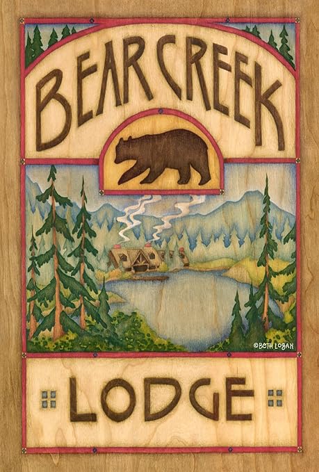 Amazon Com Toland Home Garden Bear Creek Lodge 12 5 X 18 Inch