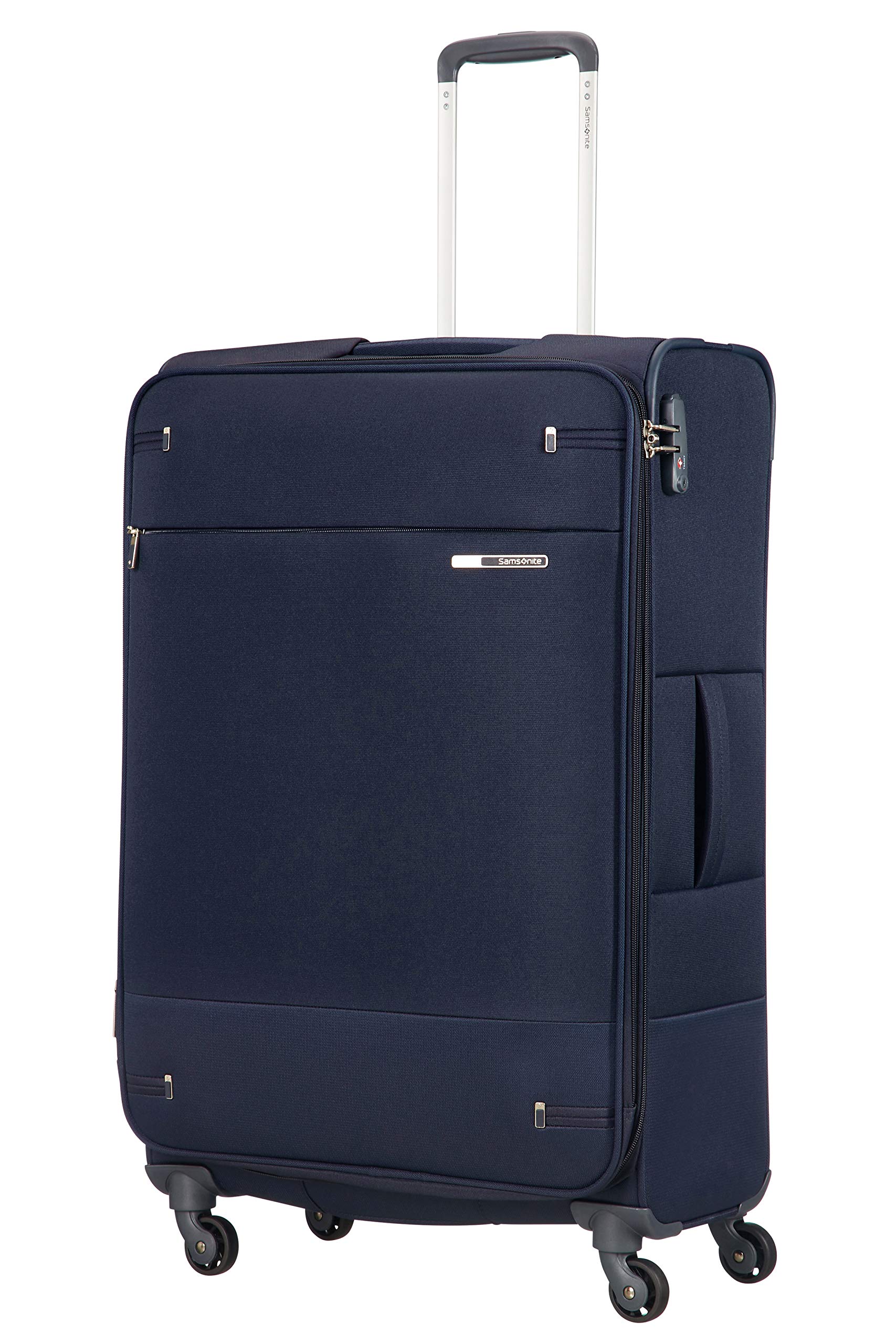 Samsonite Base Boost - Soft Luggage Suitcase 78 cm Large, Trolley Case with 4 Wheels, TSA Lock, Lightweight & Expandable, 105 L, Navy Blue