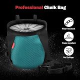 Rhino Valley Climbing Chalk Bag, No Leak Drawstring, Adjustable Belt, Carabiner view 2