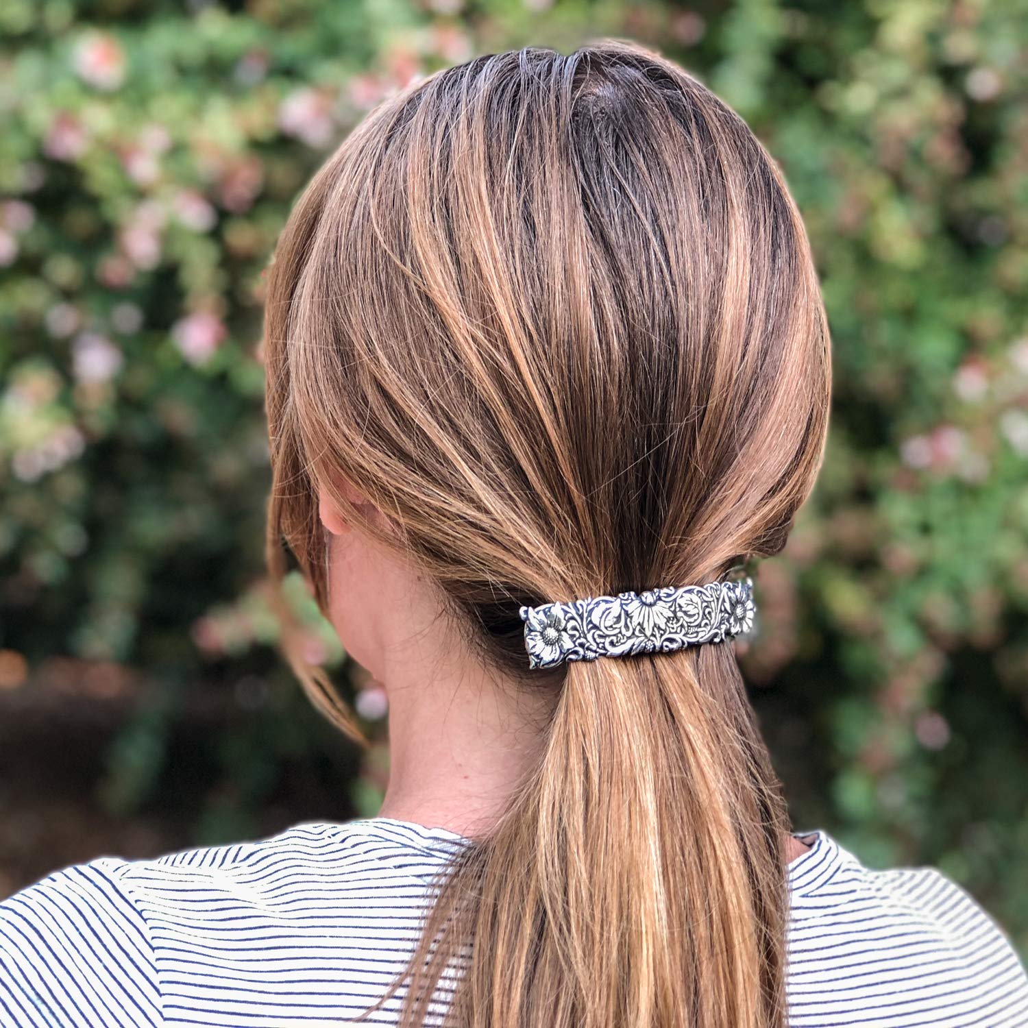 Wildflower Hair Clip, Medium Hand Crafted Metal Barrette Made in the USA with a 70mm Imported French Clip by Oberon Design : Beauty