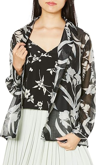 Amazon リリーブラウン シースルー花柄レイヤードシャツ Lwft33 レディース Blk 日本 F Free サイズ シャツ ブラウス 通販