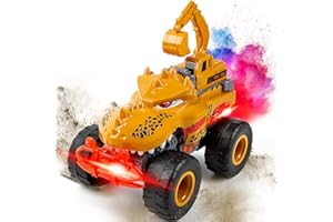 Veslier Dinosaur Monster Truck Toys for Boys Age 3 4 5 6 7 Year Old -Lights & Sounds Large Transportation Truck Toy for Kids Boy