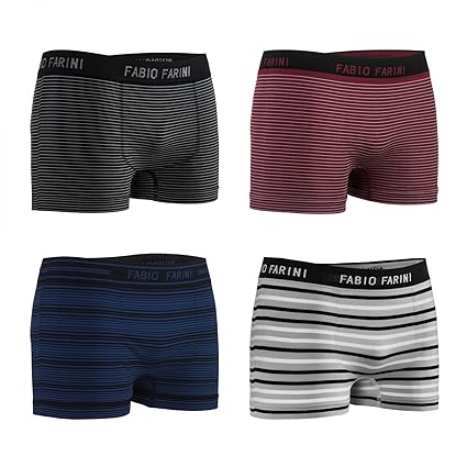 Fabio Farini 4er-Pack Seamless Herren Boxershorts aus Microfaser