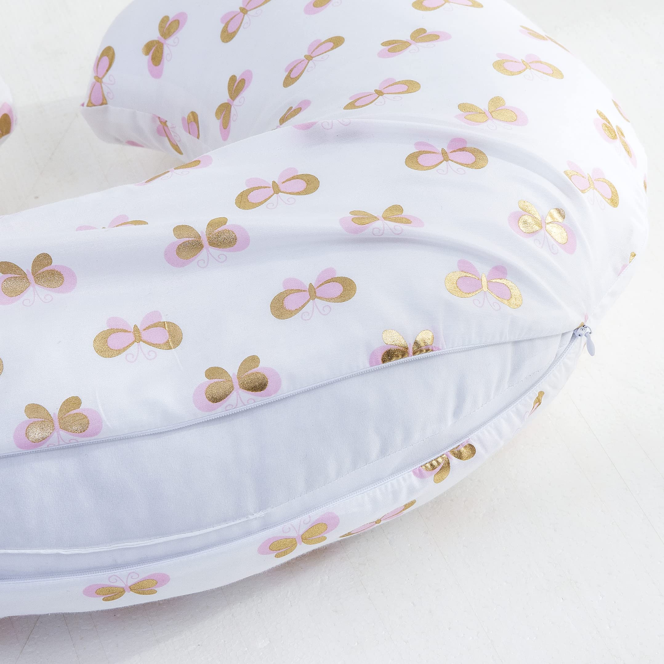 Little Grape Land Nursing Pillow Insert & 2 Pillow Covers, Feeding Support Pillow for 0-18 Months, Multifunctional Support Cushion for Baby Girl Boy Unisex