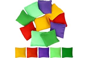 Hslife Small Colorful Nylon Bean Bags for Hand Toss Games - Durable Kids & Outdoor Cornhole Bean Bags, Tossing Bags for Classroom, Backyard, and Family Activities (2in-10 Pcs)