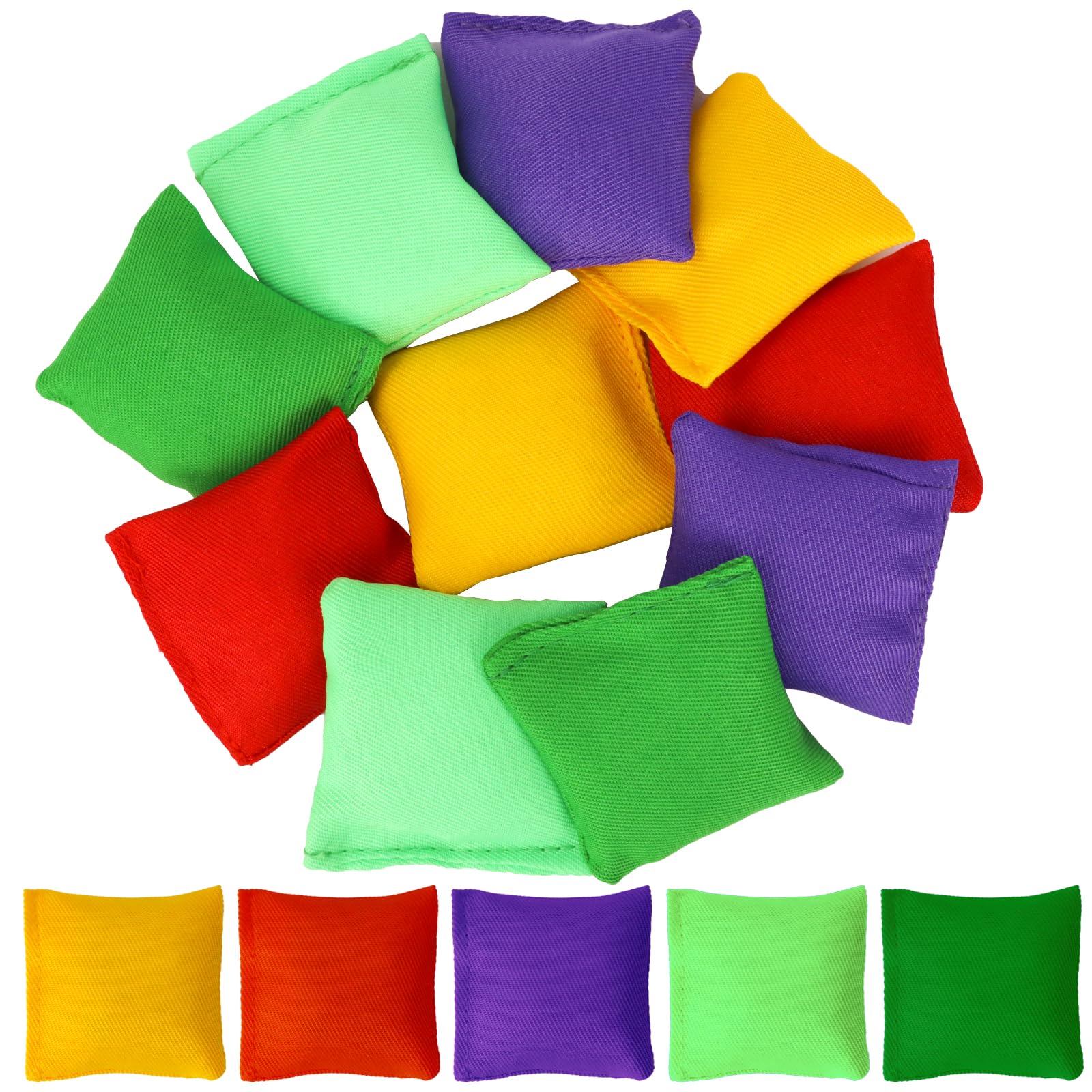 Photo 1 of Hslife Small Colorful Nylon Bean Bags for Hand Toss Games - Durable Kids & Outdoor Cornhole Bean Bags, Tossing Bags for Classroom, Backyard, and Family Activities (2in-10 Pcs)