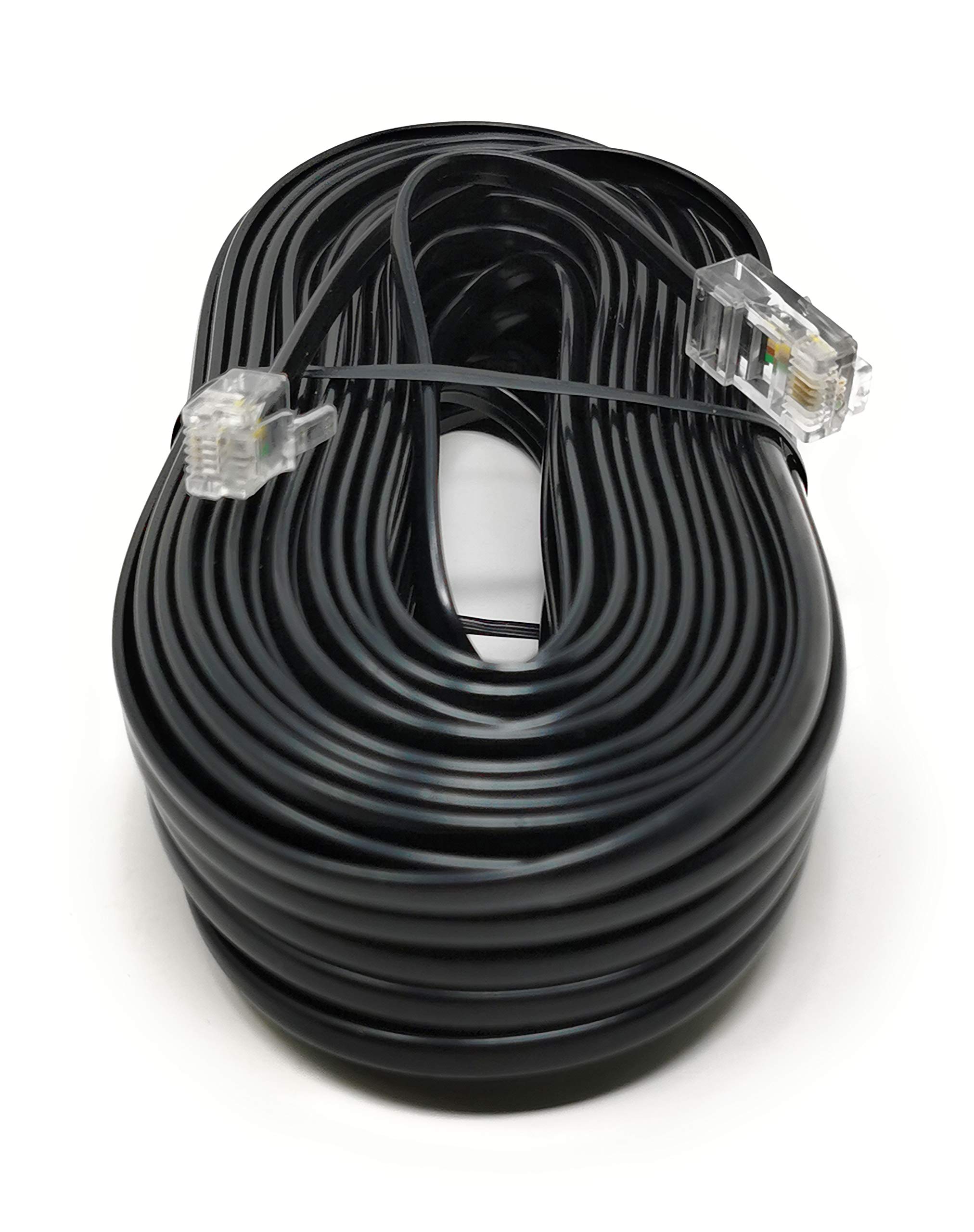 Maincore 20m long Black RJ11 to RJ45 / 4 wire/ADSL Modem, Broadband Data Flat Cable Lead (Available in 1m, 2m, 3m, 5m, 10m, 15m, 20m)