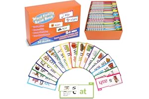 Gencokok 30PCS Read and Rhyme Flip Books, Interesting Word Family Flip Books, ABC Vocabulary Flash Cards, Sight Words Flash Cards Kindergarten, Read and Rhyme Flip Activity Book