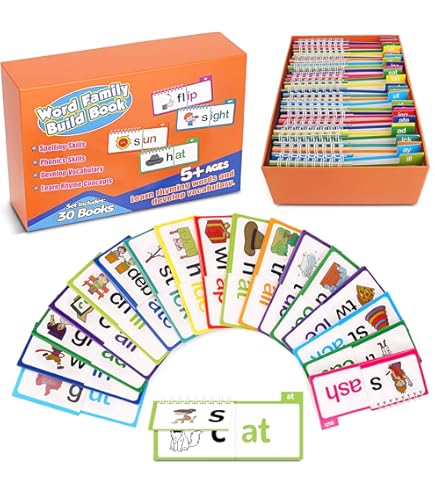 Set 30 Flip Book English Per Bambini 4+ Anni - Giochi Educativi, Flashcards, Vocabolario E Rime
