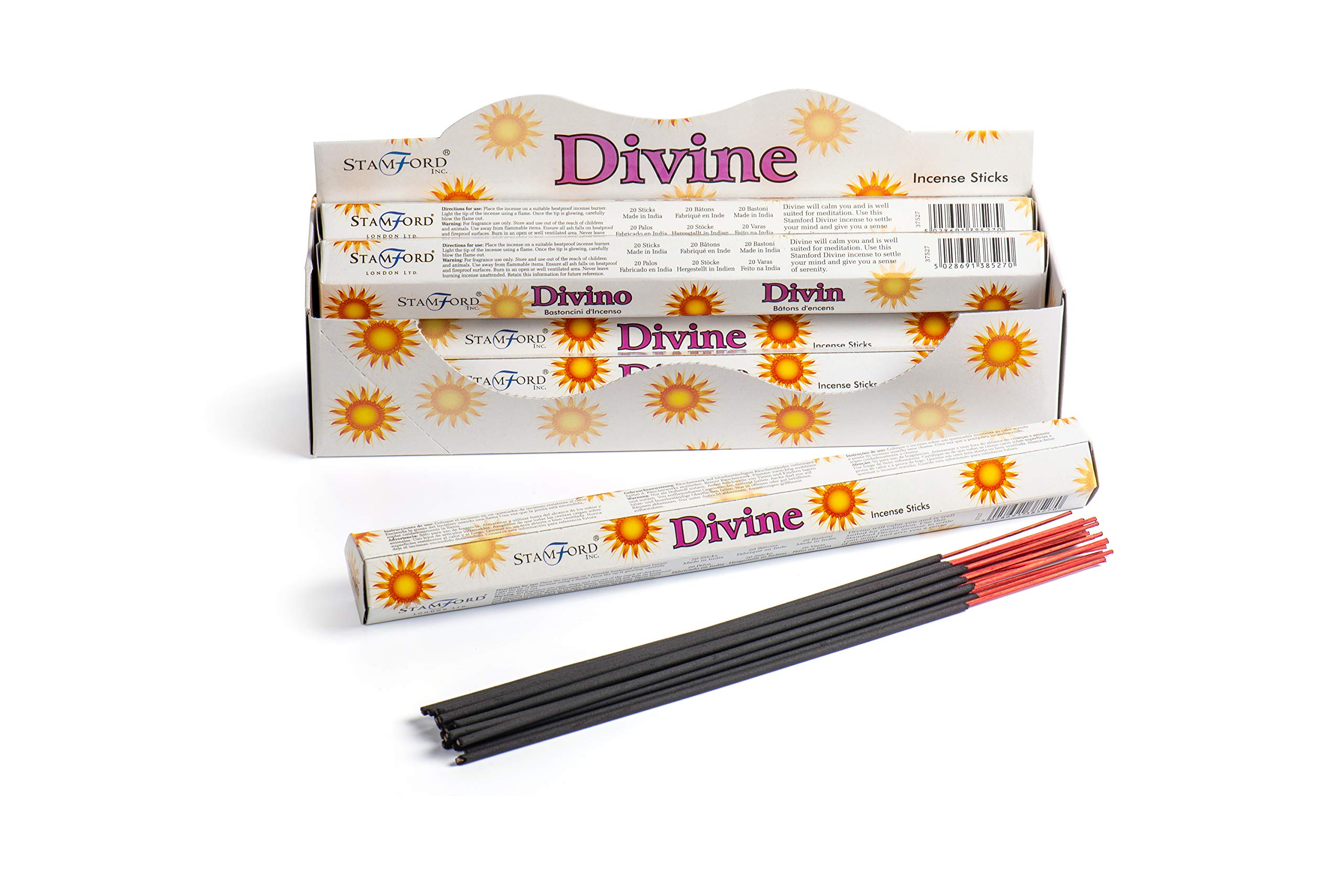 Stamford London 37527 Divine Incense, 20 Sticks x 6 Packs, Black, One Size