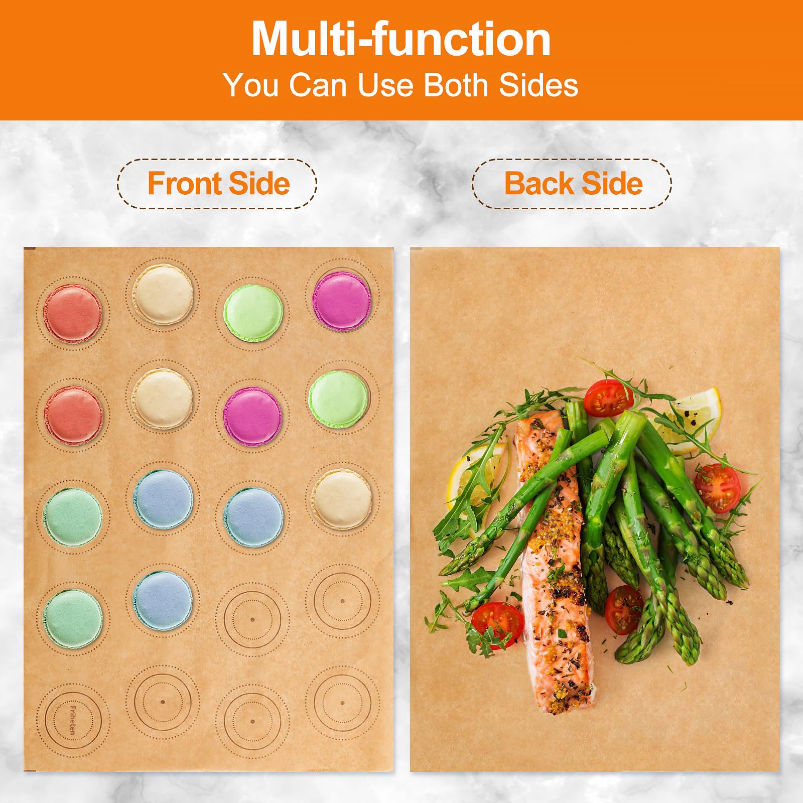 Macarons Cookie Parchment Paper Sheets Template, Pre-cut Circle Printed Half Sheet Parchment Baking Paper sheet, Non-Stick & Easy Clean unbleached Parchment Paper Sheets for Baking,100 Sheets