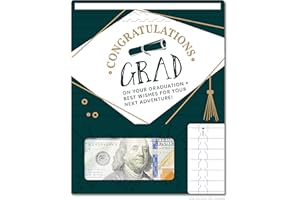 ZipGifts Graduation Card | Zip-Open Money Holder w/Clear Plastic Window for Cash, Check, & Gift Card (Cap & Gown)