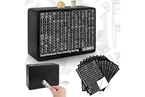 Kkluno Wooden Money Box, One Piece Cash Vault Money Savings Box, Kakeibo Saving Challenge with Savings Target $10000 $5000 $4000 $3000 $2000 $1000 $800 $500 for Kids Adults