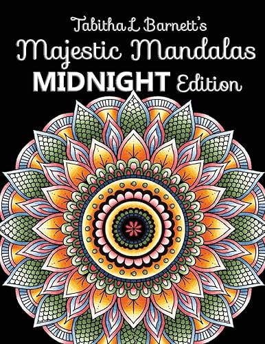 Download Majestic Mandalas MIDNIGHT Edition: 100+ Gorgeous Mandalas on BLACK backgrounds to color PDF