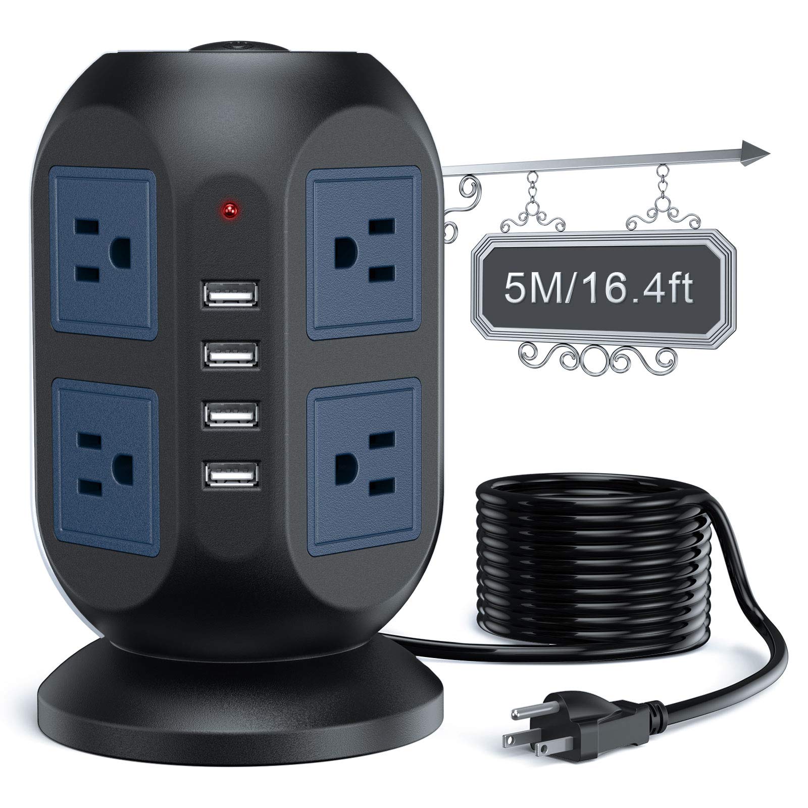 Power Strip Tower Surge Protector 3M/9.8FT Surge Protector Power Strip