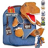 Naturally KIDS Toddler Backpack w Dinosaur Toys for Kids 2-4, 2 Year Old Boy Birthday Gift, 3 Year Old Boy Gift Girl, Toddler Dinosaur Toy