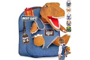 Naturally KIDS Toddler Backpack w Dinosaur Toys for Kids 2-4, 2 Year Old Boy Birthday Gift, 3 Year Old Boy Gift Girl, Toddler