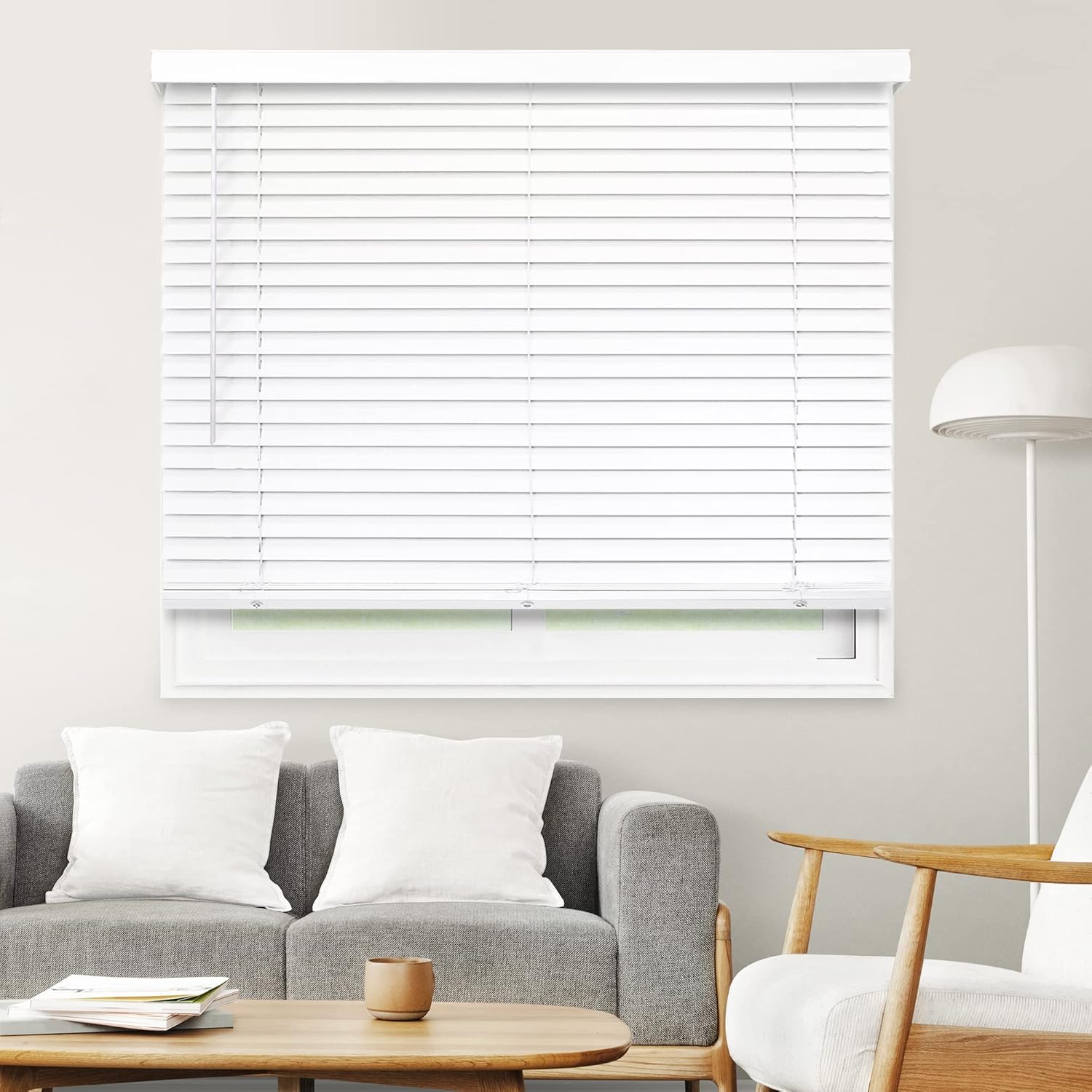Window Treatments - CHICOLOGY Faux Wood Blinds , Window Blinds , Wood Blinds , Window Shades , Window Treatments , Blinds & Shades , Window Shades For Home , Wooden Blinds , Basic White , 35