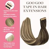 GOO GOO Tape In Hair Extensions 16inch 25g 10pcs 613 Blonde Ombre 9A view 2