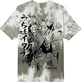 Naruto Oversize Itachi Adult Gray Wash Short Sleeve Tee