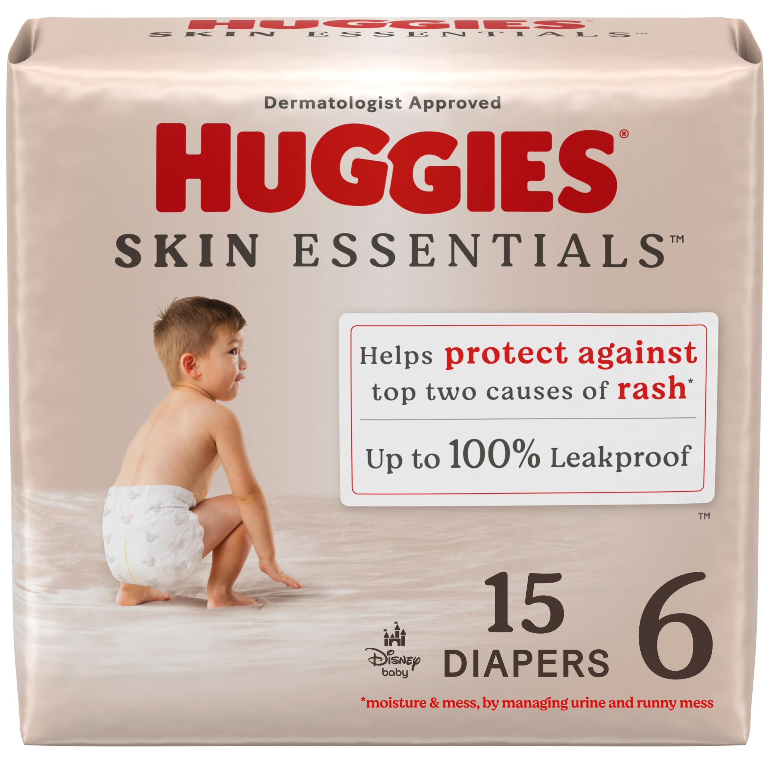 Photo 1 of Huggies Size 6 Diapers, Skin Essentials Baby Diapers, Size 6 (35+ lbs), 15 Count, Packaging May Vary