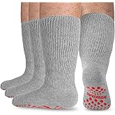 NOVAYARD Extra Wide Diabetic Socks for Men, Non-Binding Loose Fit Hospital Socks 3 Pairs